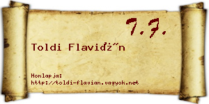 Toldi Flavián névjegykártya